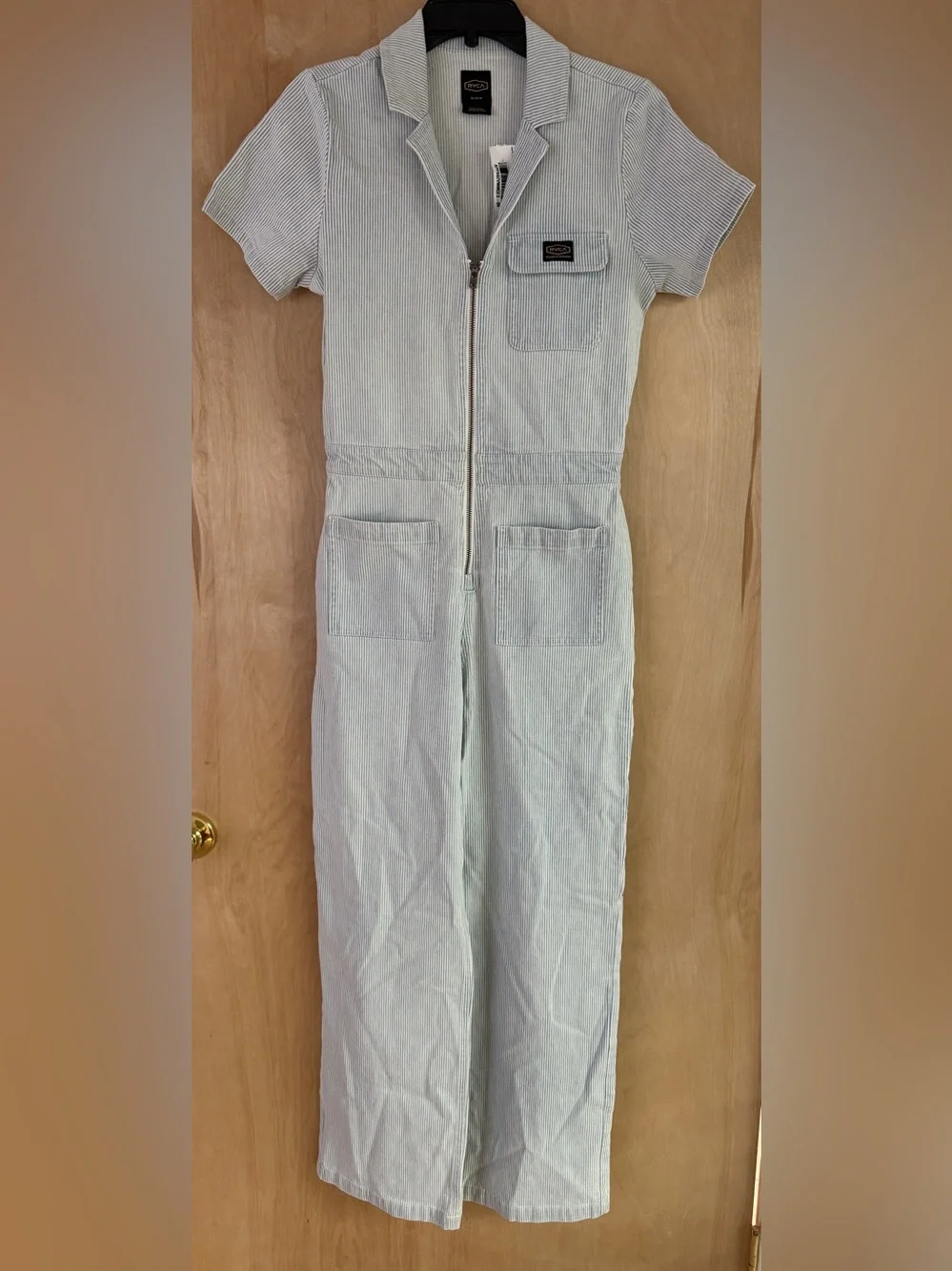 RVCA Striped Boiler Suit Jumpsuit: M